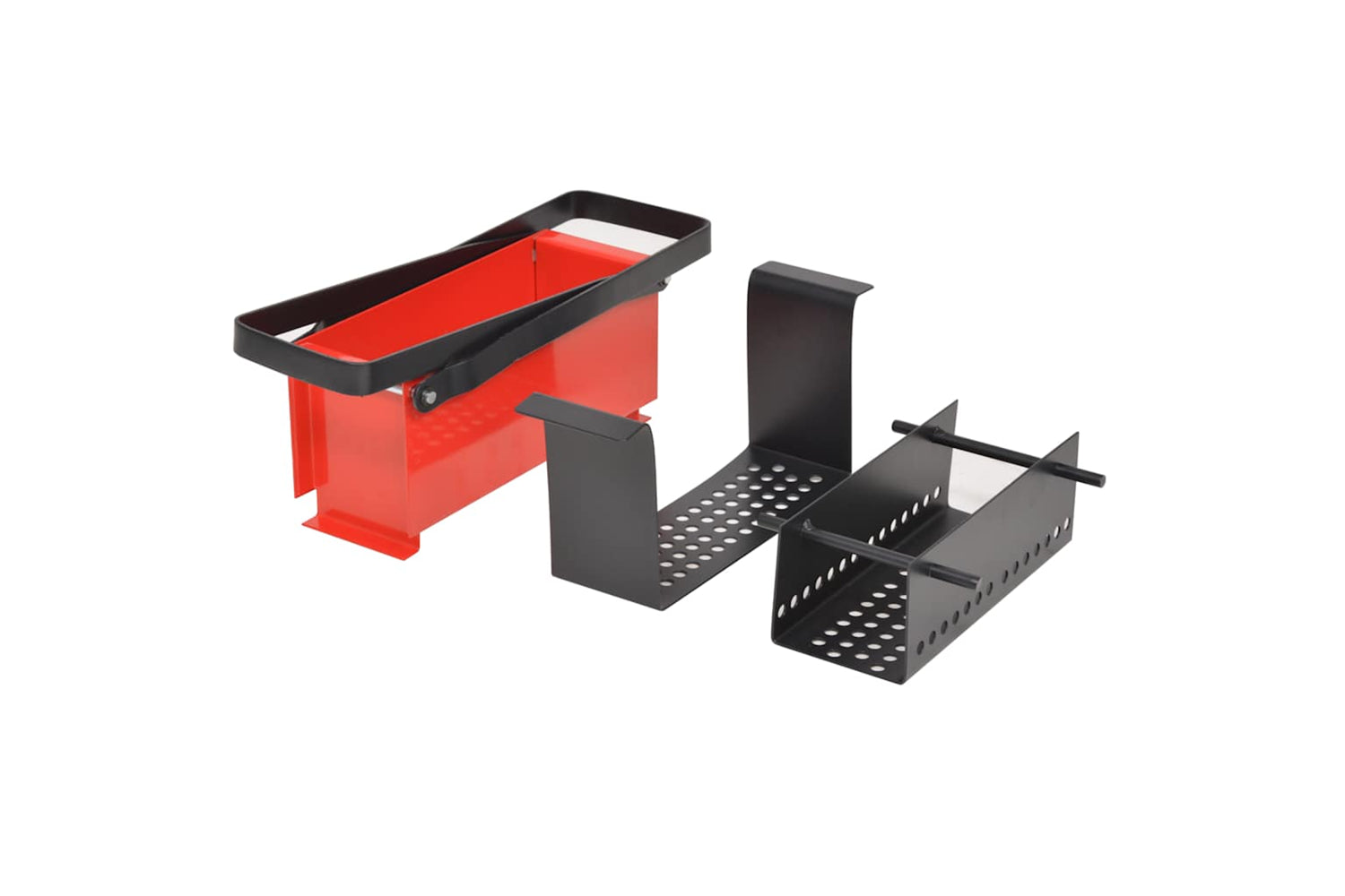 vidaXL 142921 Paper Log Briquette Maker Steel 34x14x14cm Black And Red-4