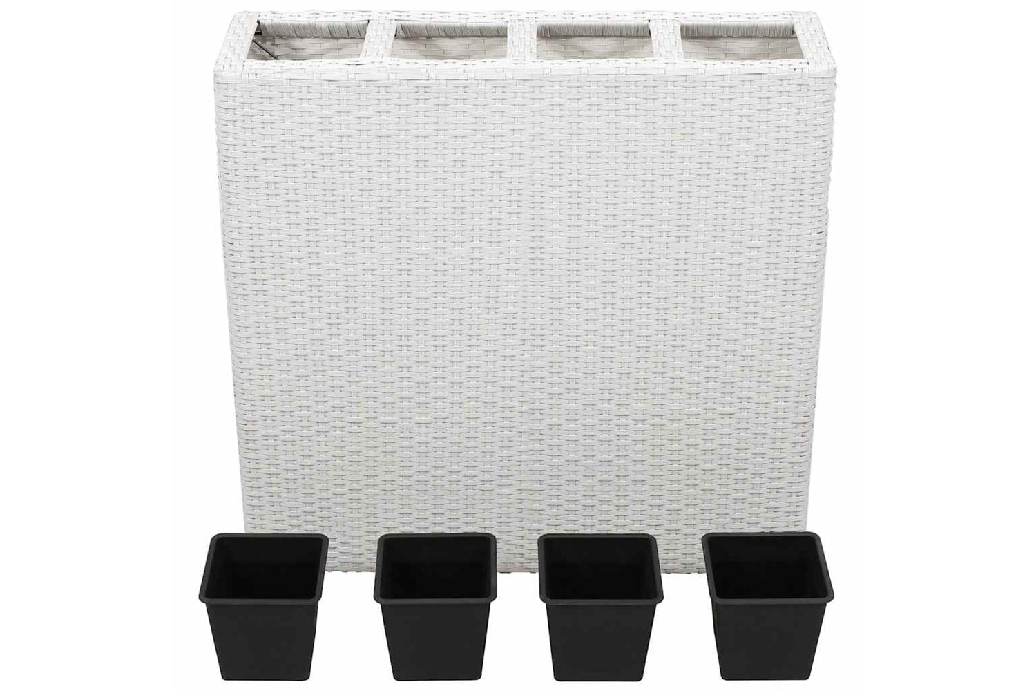 Vidaxl 279081 Garden Raised Bed With 4 Pots 2 Pcs Poly Rattan White(2x45427)-4