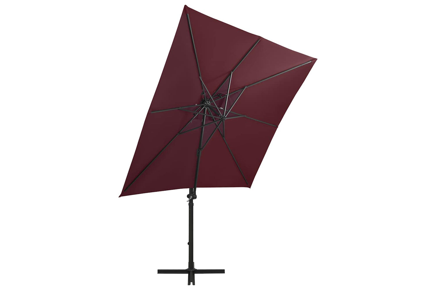 Vidaxl 312326 Cantilever Umbrella With Pole And Led Lights Bordeaux Red 250 Cm-4