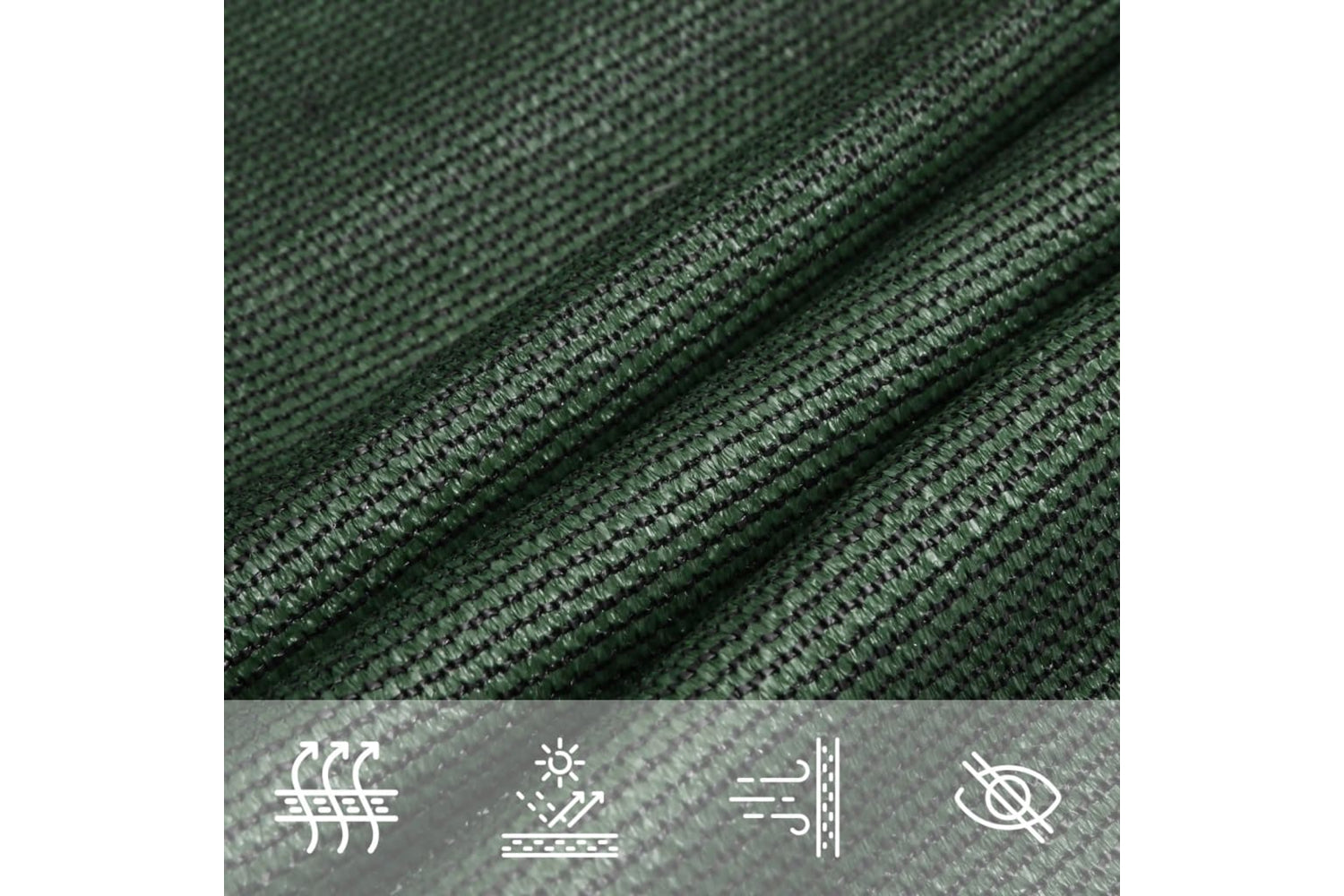 vidaXL 311485 Sunshade Sail 160 G/mÂ² Dark Green 5x5x6 M Hdpe-4