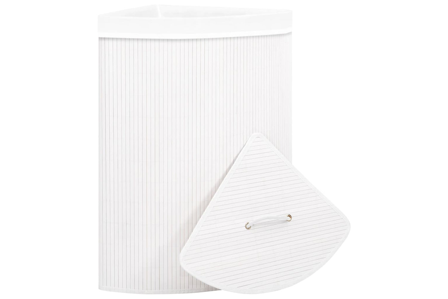 Vidaxl 320763 Bamboo Corner Laundry Basket White 60 L-4