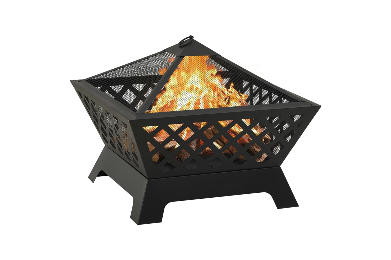 vidaXL 311894 Fire Pit With Poker 64cm Xxl Steel-2