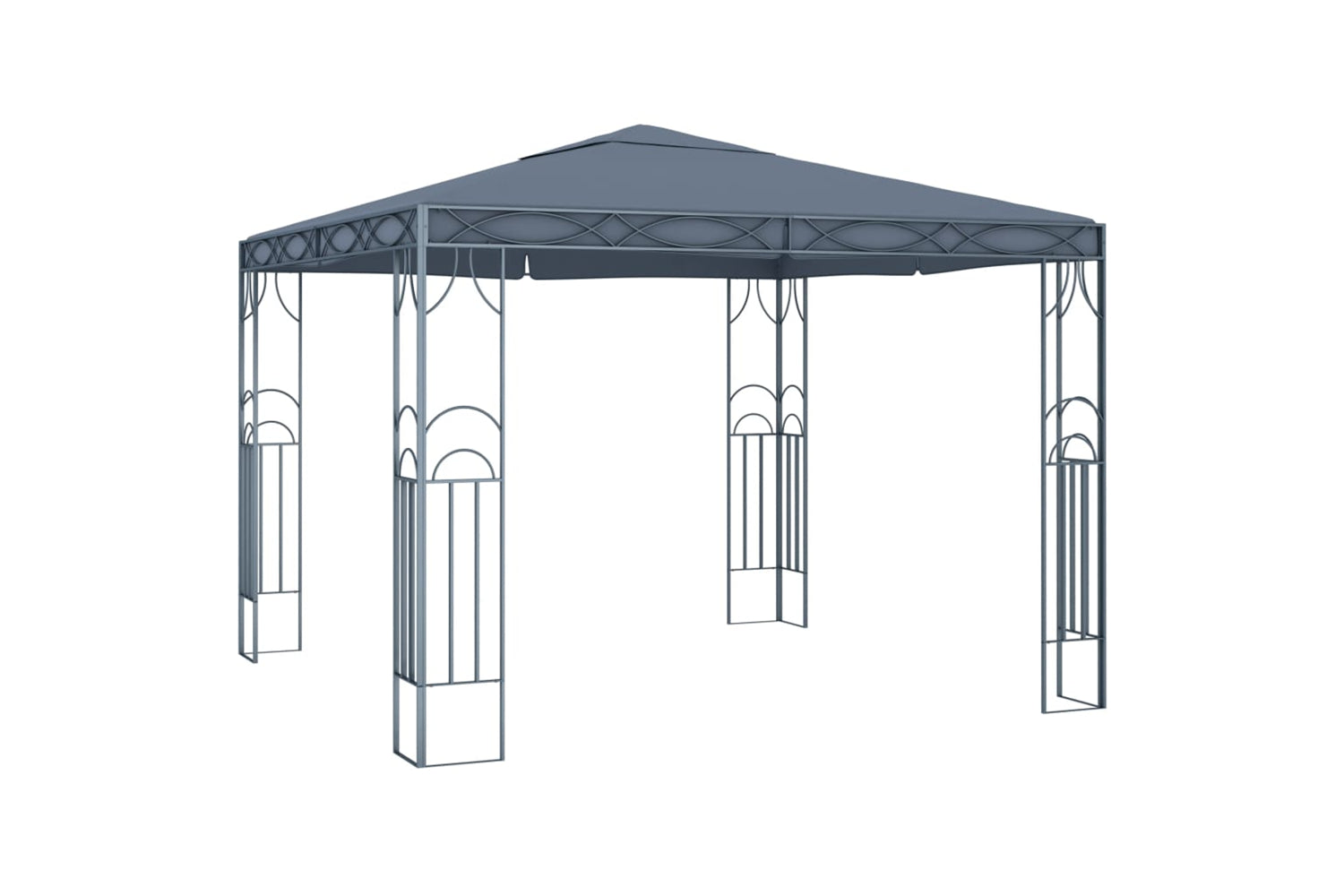 vidaXL 3070339 Gazebo With Led String Lights 300x300cm Anthracite-2