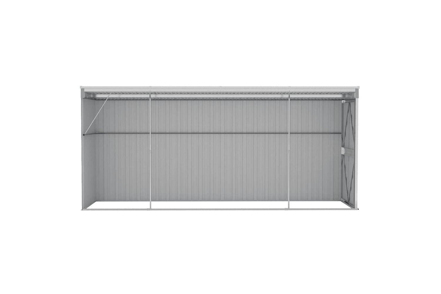 Vidaxl Wall-mounted Garden Shed Grey 118x382x178 Cm Galvanised Steel-4