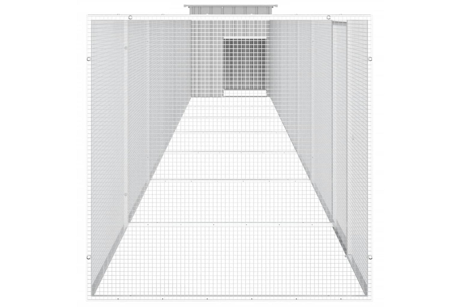vidaXL 3106464 Chicken Cage Grey 700x91x100cm Galvanised Steel-4
