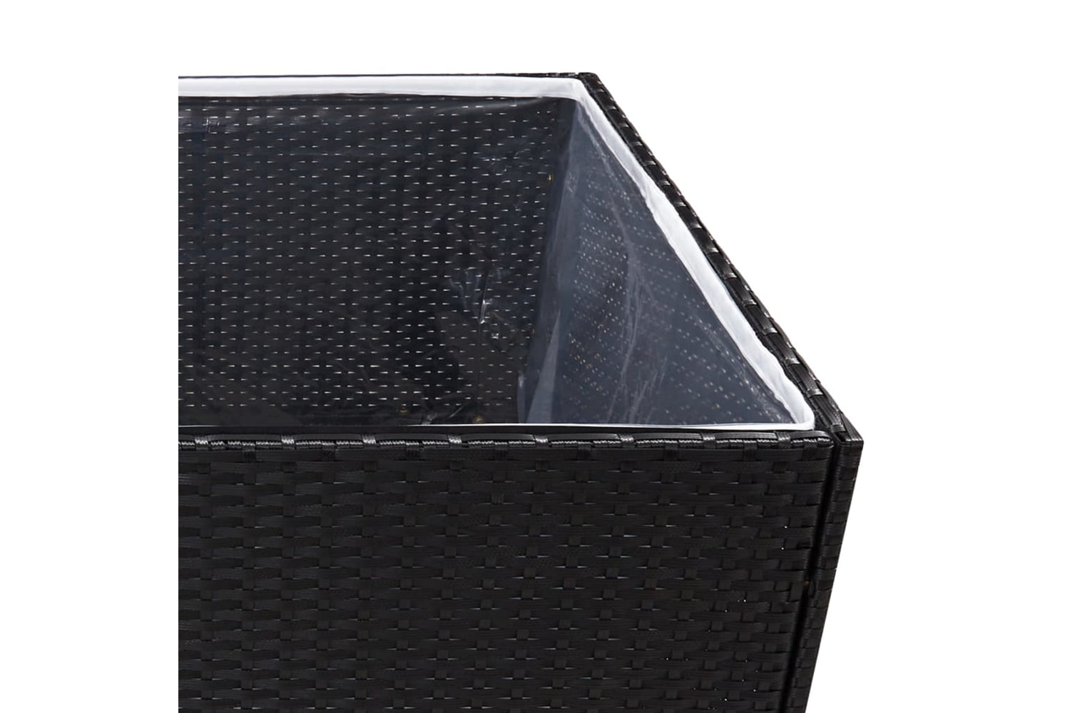 vidaXL 319173 Garden Planter Black 80x80x80cm Poly Rattan-4