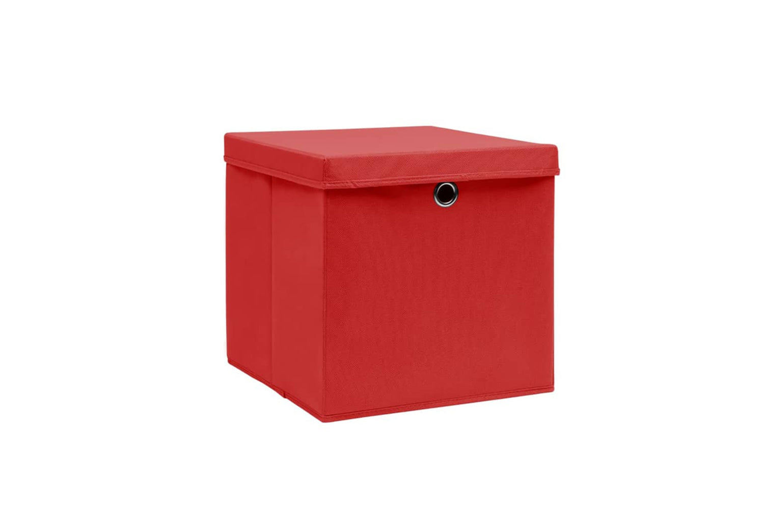vidaXL 325222 Storage Boxes With Covers 10 Pcs 28x28x28cm Red-2