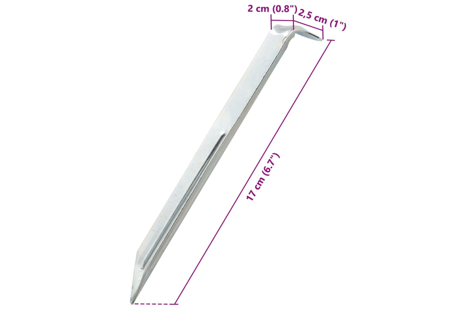 vidaXL 4009336 Tent Pegs 24 Pcs 17cm x 20mm Galvanised Steel-7