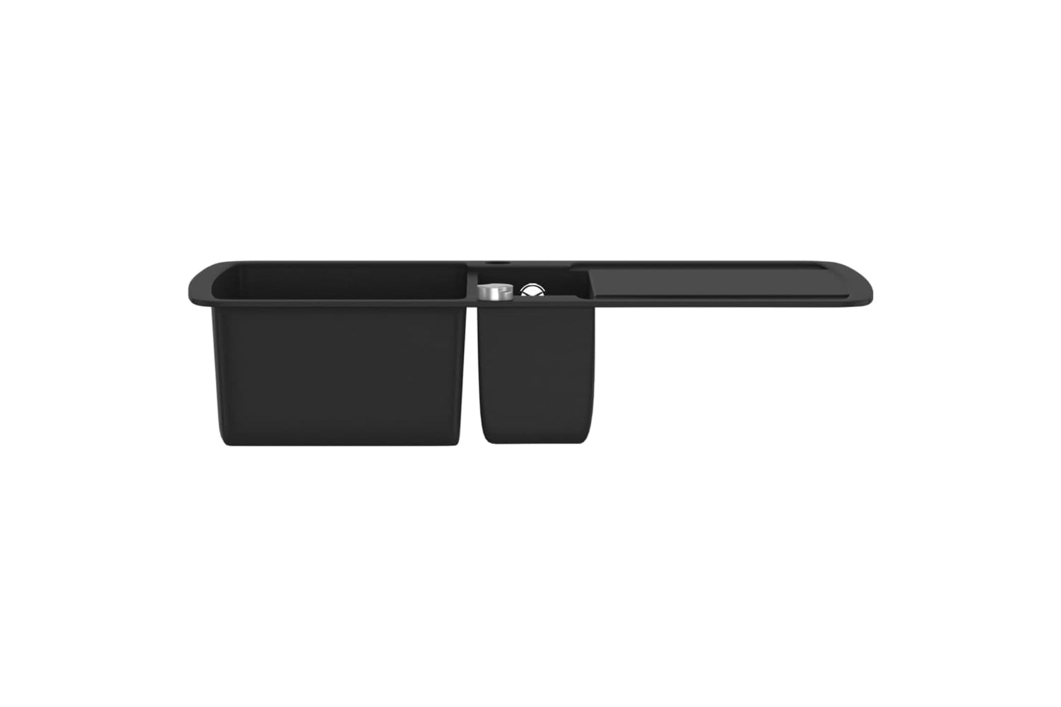 Vidaxl Granite Kitchen Sink Double Basin Black-3