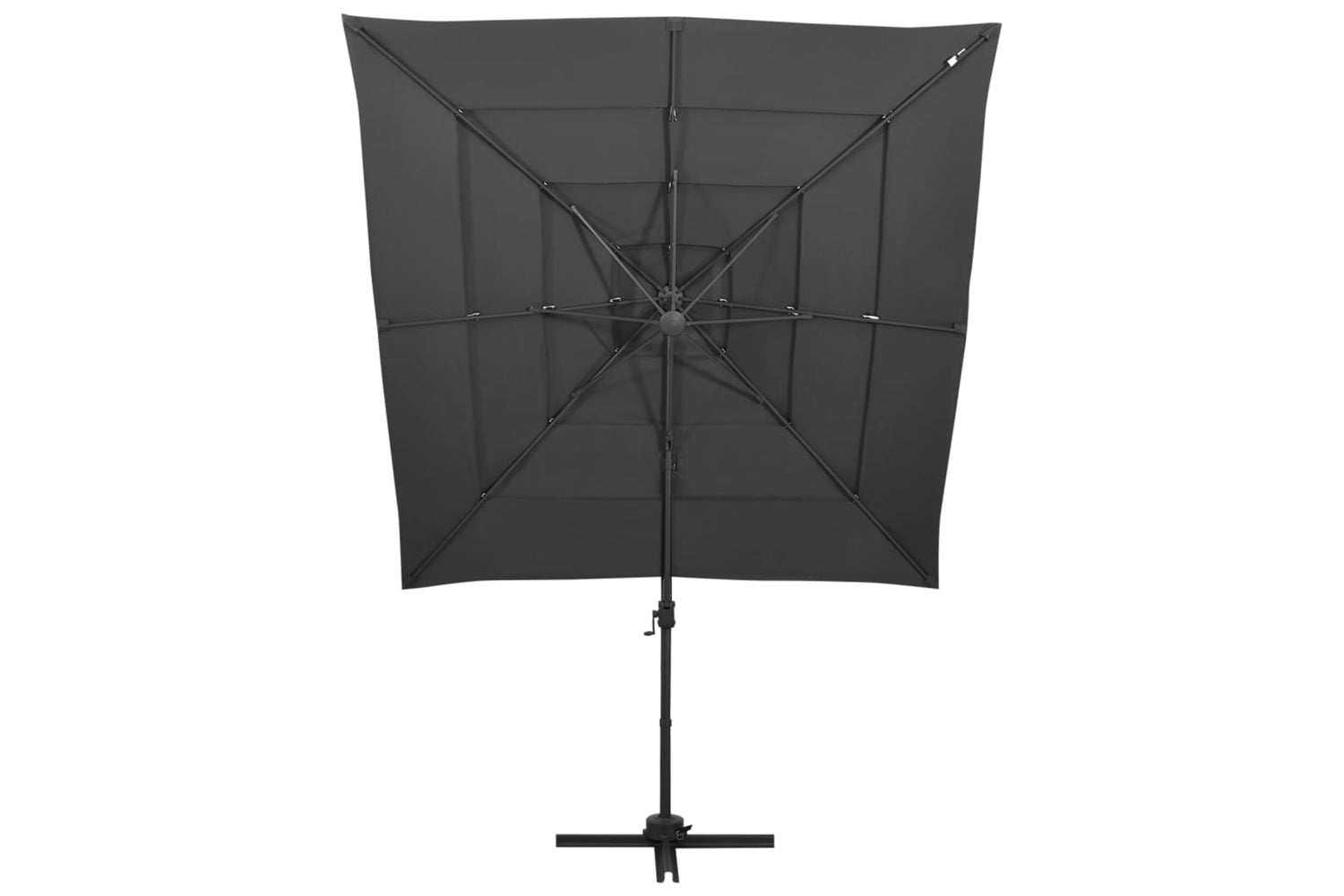 vidaXL 313822 4-tier Parasol With Aluminium Pole Anthracite 250x250cm-2