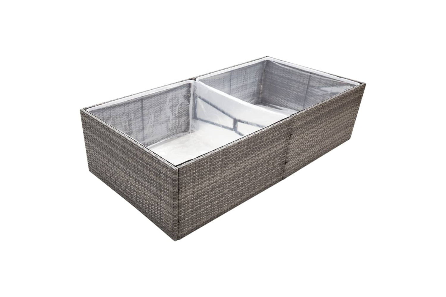 vidaXL 319176 Garden Planter Grey 157x80x40cm Poly Rattan-2