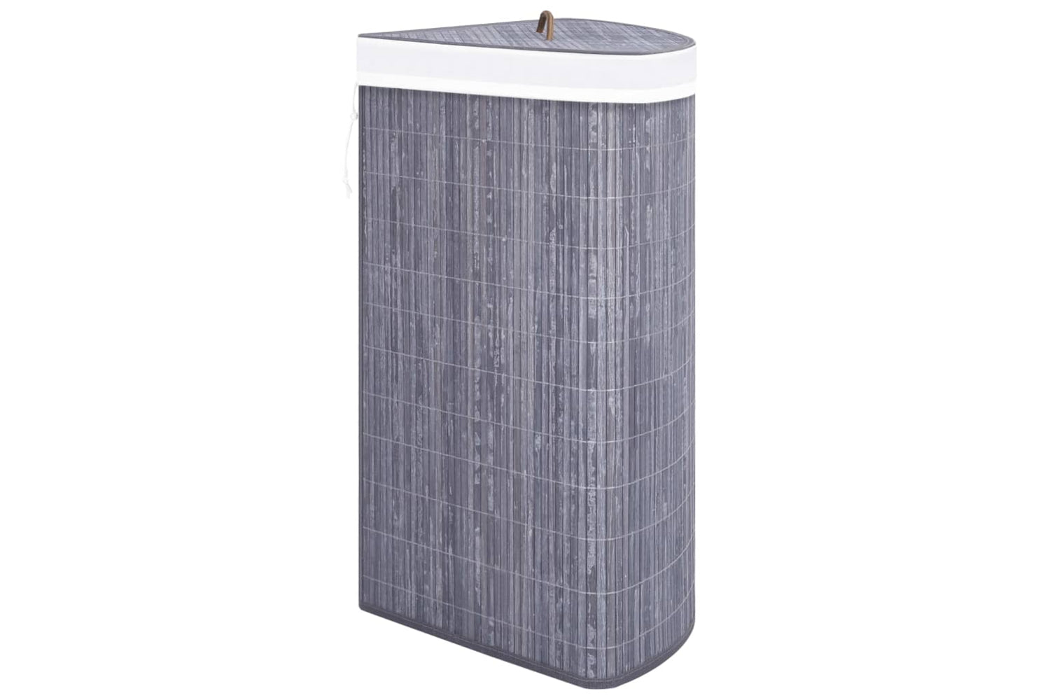 Vidaxl 320761 Bamboo Corner Laundry Basket Grey 60 L-5