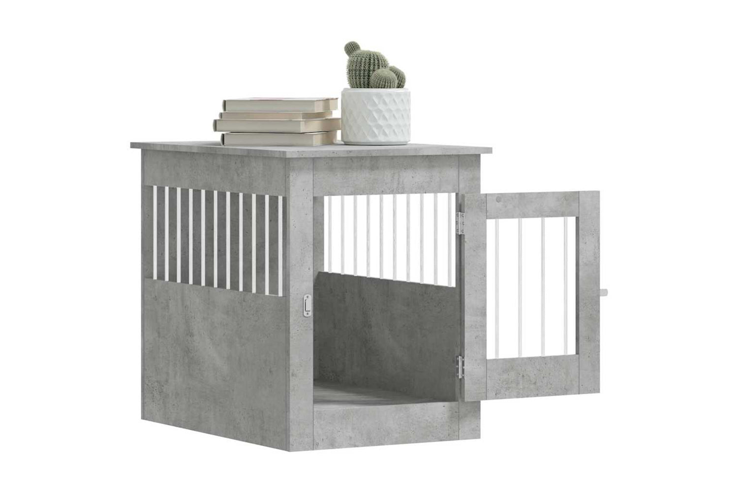 vidaXL 838326 Dog Crate Furniture Concrete Grey 55x80x68cm Engineered Wood-4