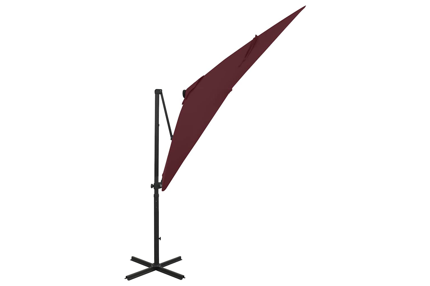 Vidaxl 312326 Cantilever Umbrella With Pole And Led Lights Bordeaux Red 250 Cm-2