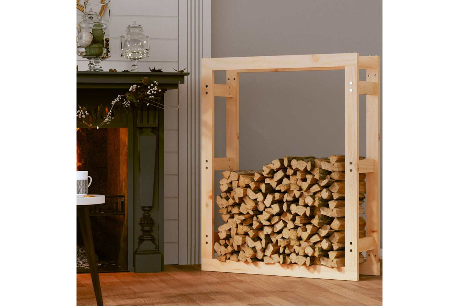 vidaXL 822417 Firewood Rack 80x25x100cm Solid Wood Pine-2