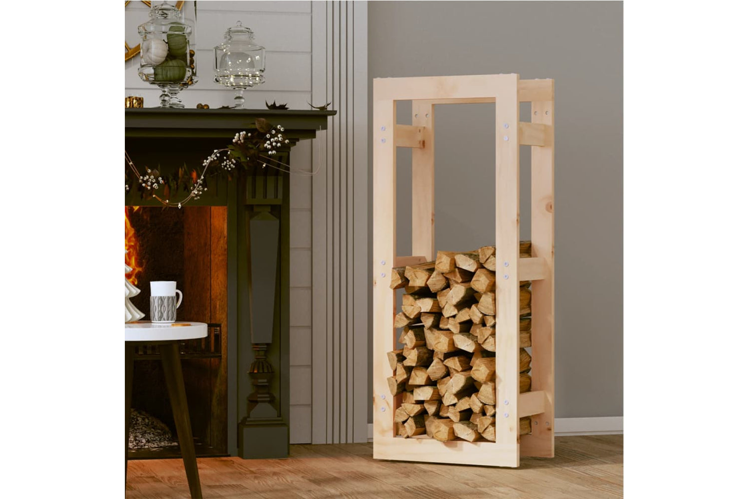 vidaXL 822407 Firewood Rack 41x25x100cm Solid Wood Pine-2