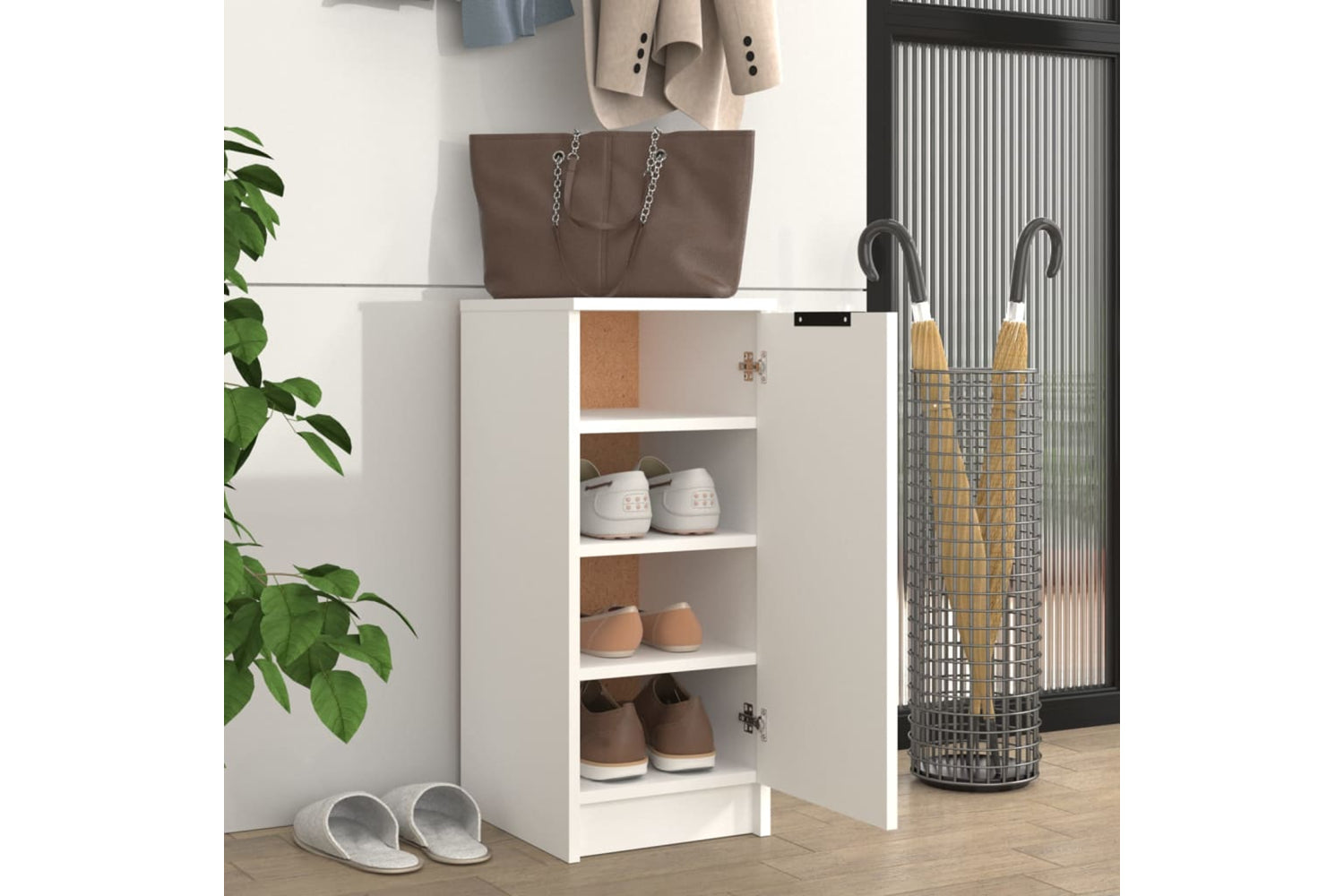 vidaXL 811412 Shoe Cabinet White 30x35x70cm Engineered Wood-2