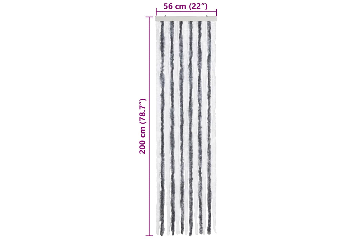 vidaXL Insect Curtain Grey And White 56x200cm Chenille-6