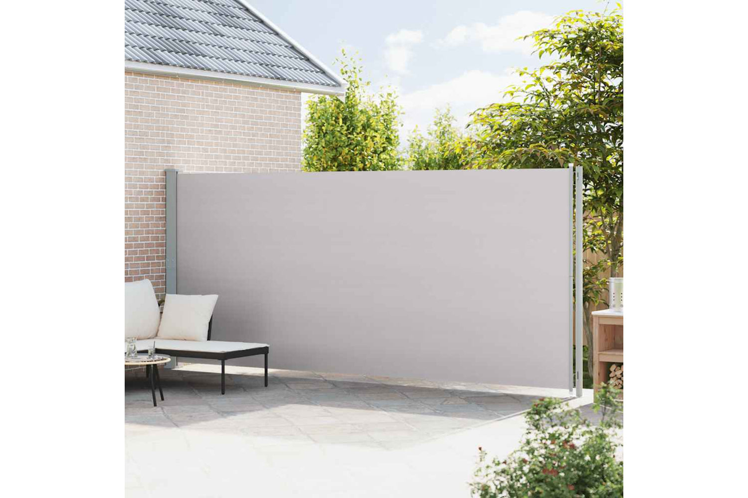 vidaXL 317974 Patio Retractable Side Awning 200x600cm Grey-2