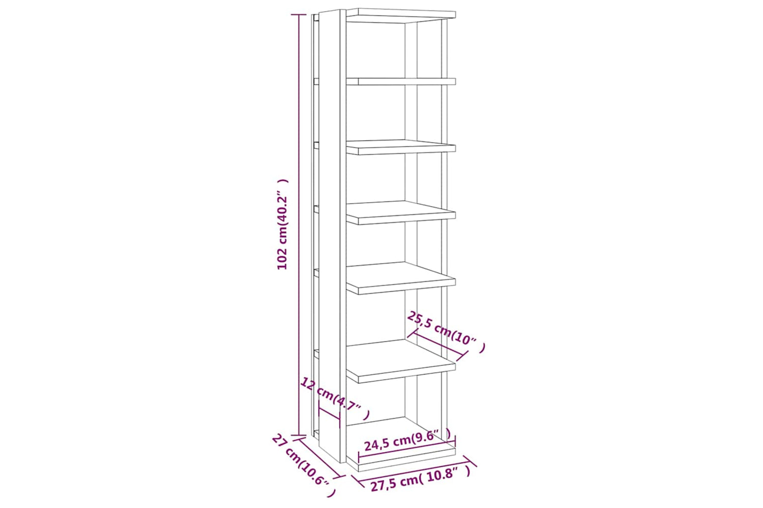 vidaXL 808492 Shoe Cabinets 2 Pcs Sonoma Oak 27.5x27x102cm-7