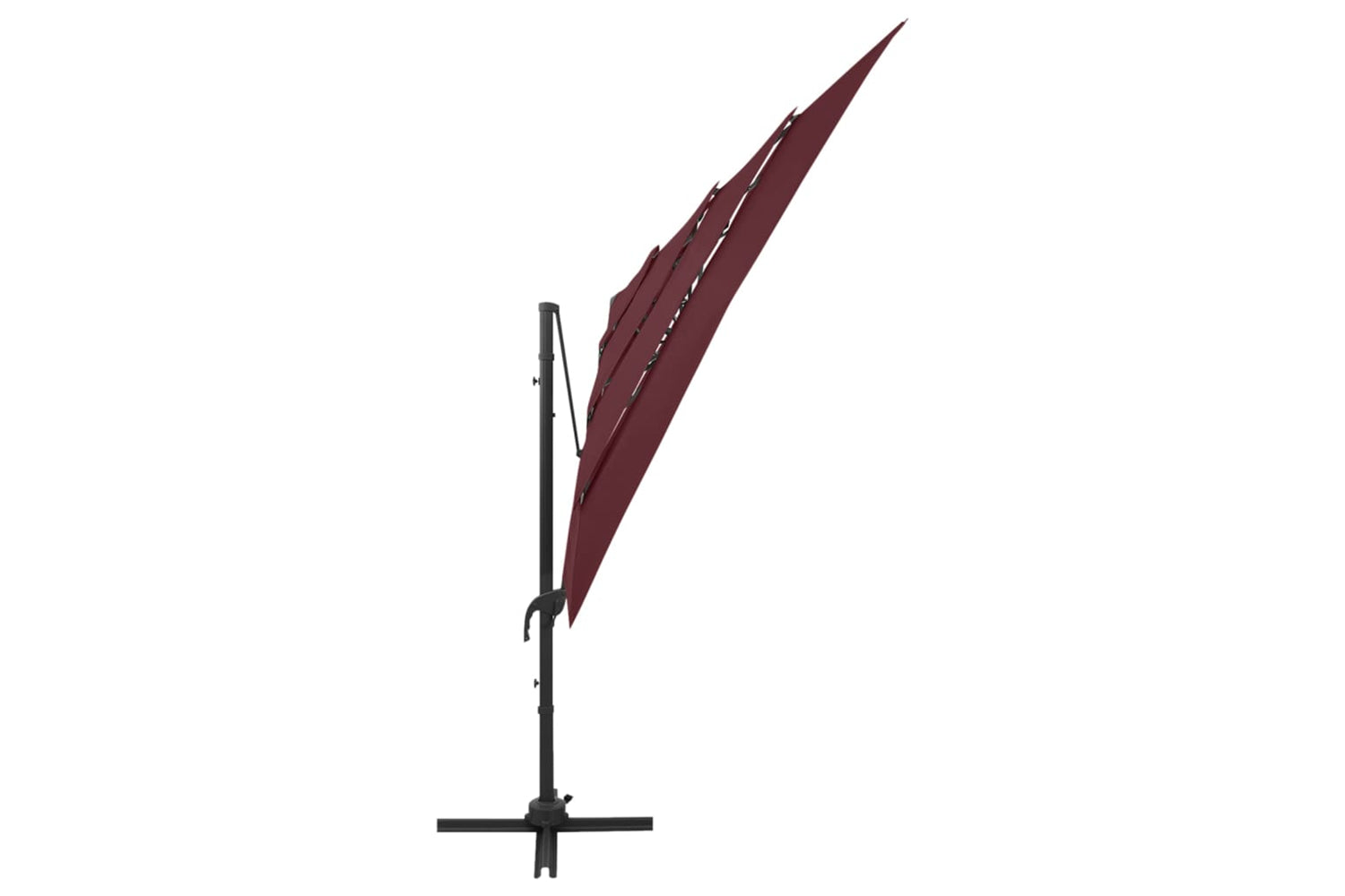 vidaXL 313824 4-tier Parasol With Aluminium Pole Bordeaux Red 250x250cm-4