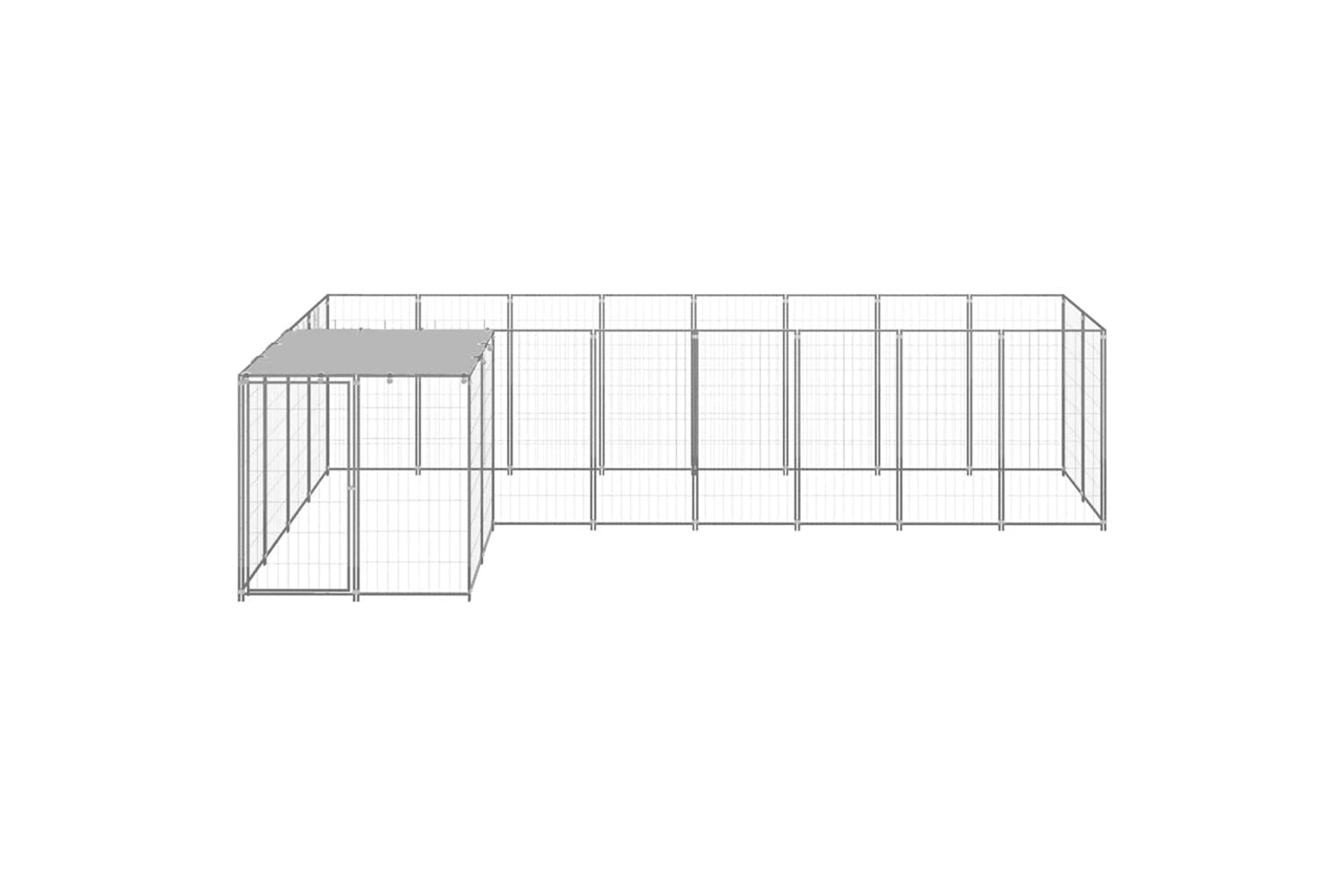 Vidaxl 3082231 Dog Kennel Silver 6.05 M2 Steel-2