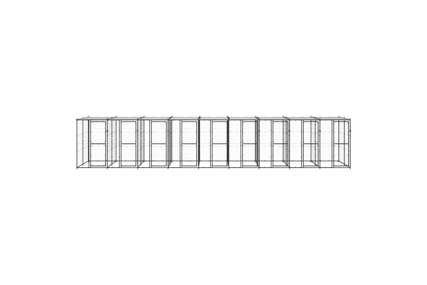 Vidaxl 3082256 Outdoor Dog Kennel Steel With Roof 21.78 M2-2