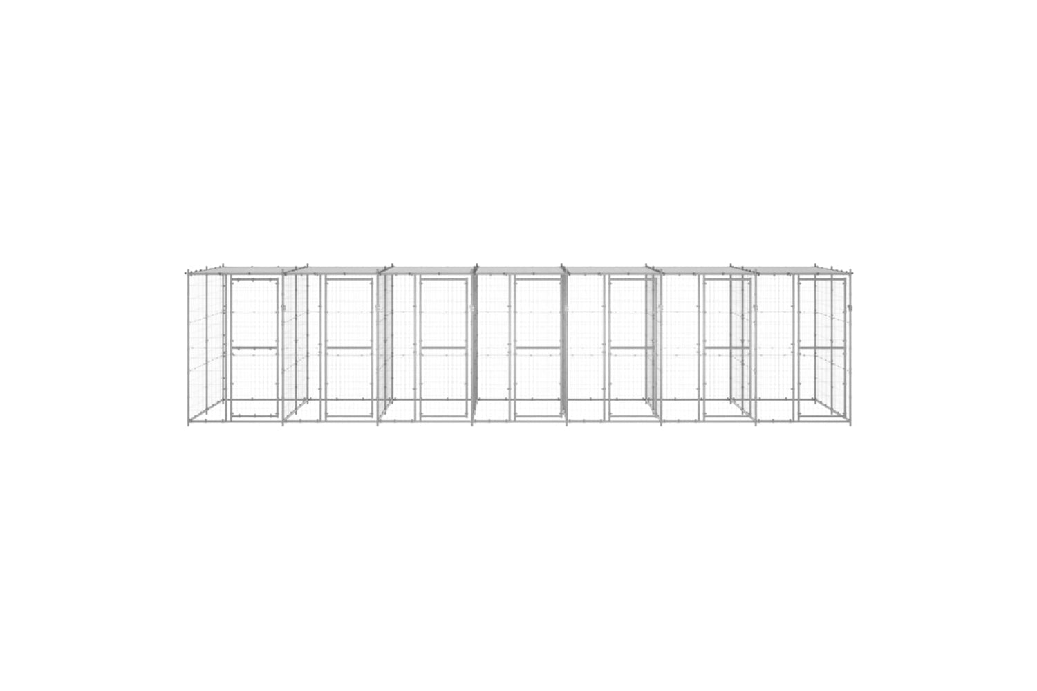 Vidaxl 3082276 Outdoor Dog Kennel Galvanised Steel With Roof 16.94 M2-2