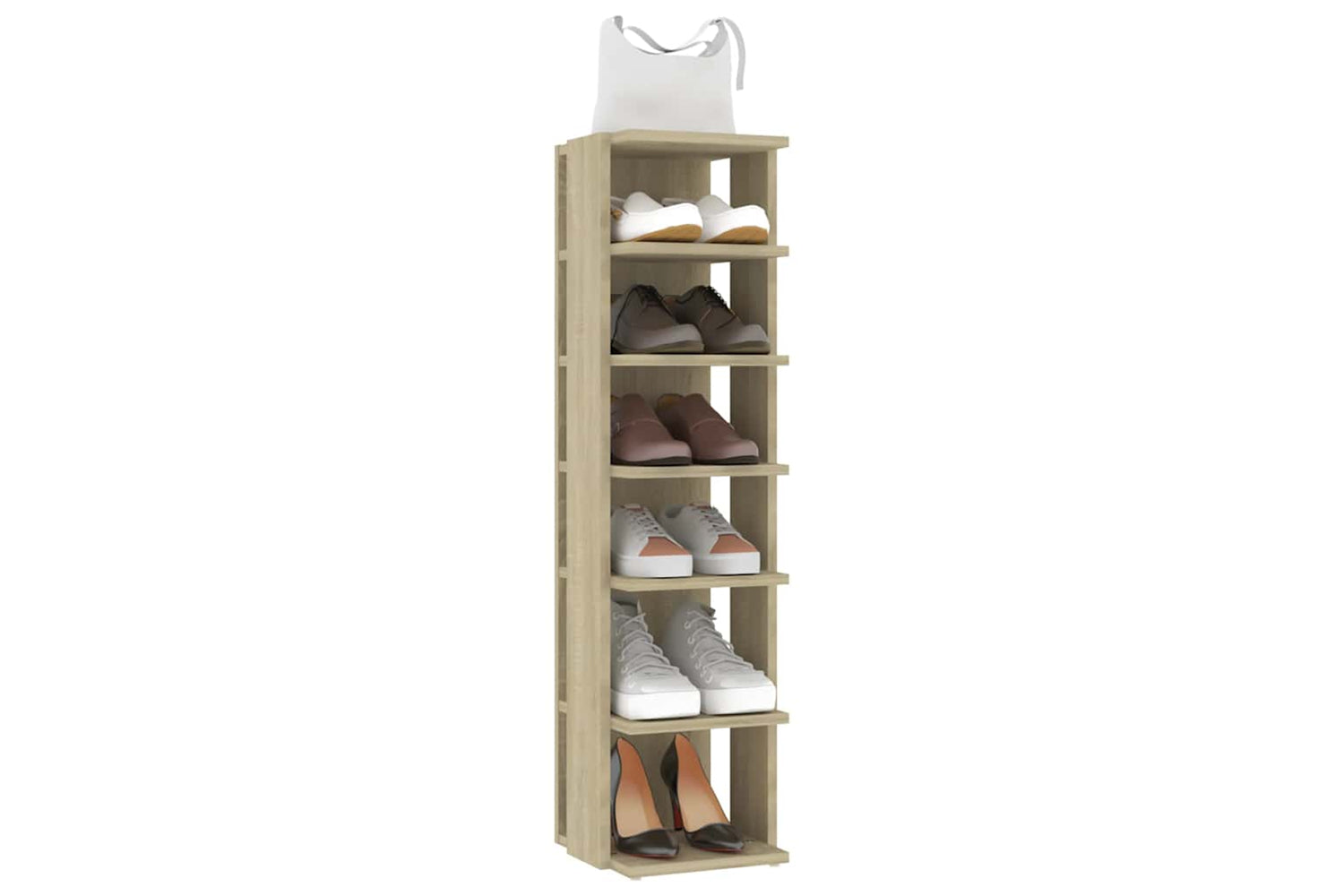 vidaXL 808492 Shoe Cabinets 2 Pcs Sonoma Oak 27.5x27x102cm-6
