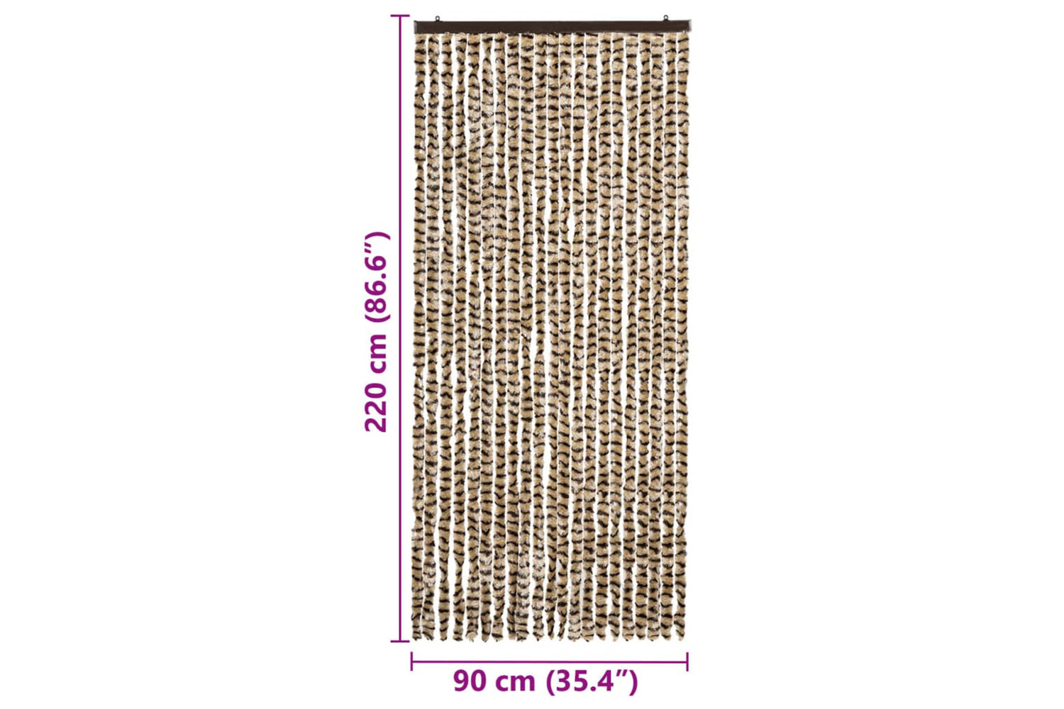 vidaXL Insect Curtain Beige And Brown 90x220cm Chenille-6