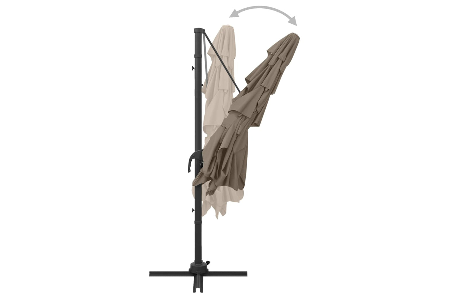 vidaXL 313823 4-tier Parasol With Aluminium Pole Taupe 250x250cm-5