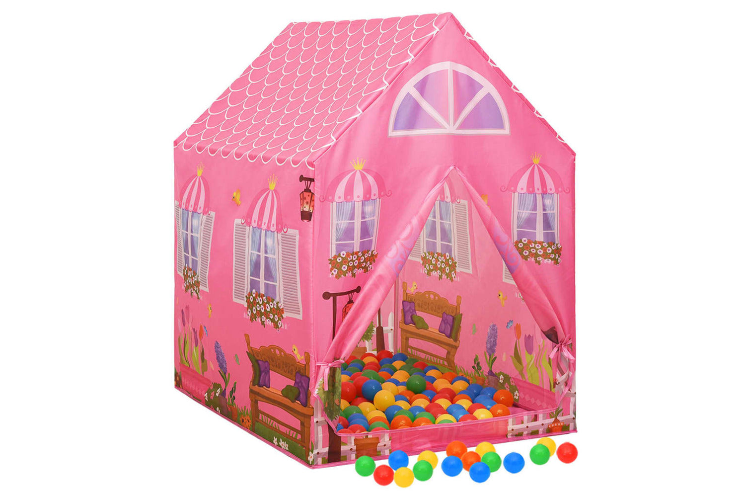 vidaXL 3107748 Children Play Tent With 250 Balls Pink 69x94x104cm-2