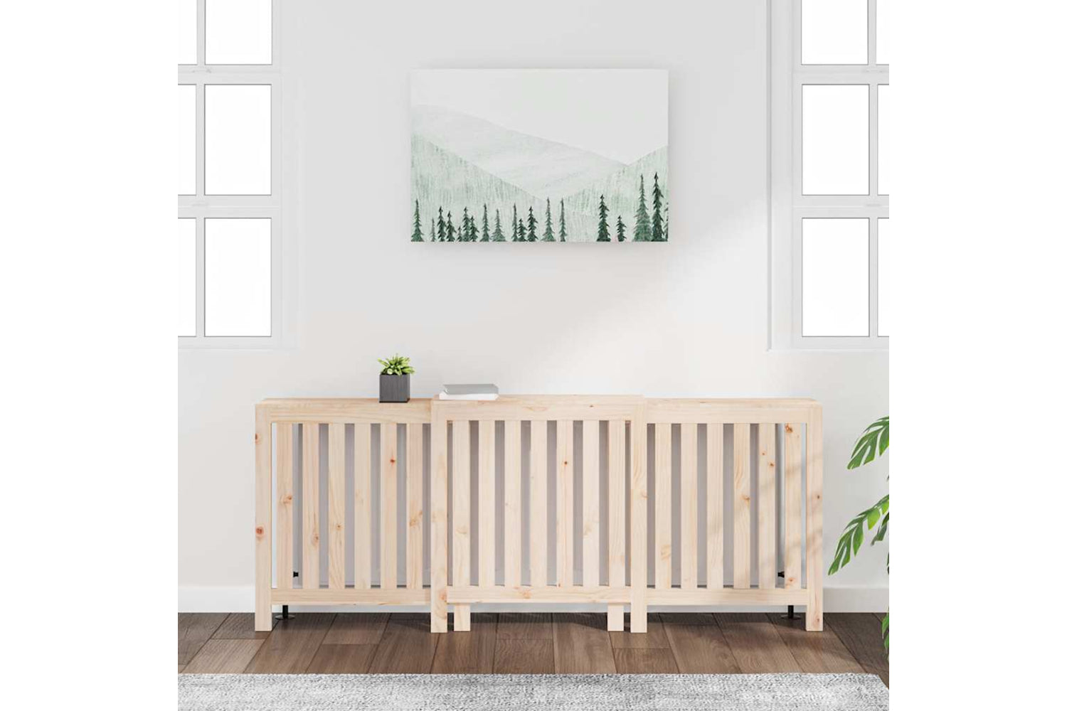 vidaXL 822586 Radiator Cover 210x21x85cm Solid Wood Pine-2