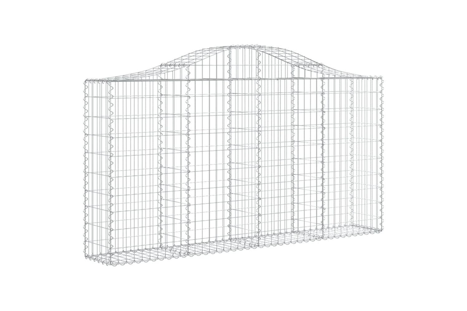 vidaXL 3145445 Arched Gabion Baskets 20 Pcs 200x30x100/120cm Galvanised Iron-2