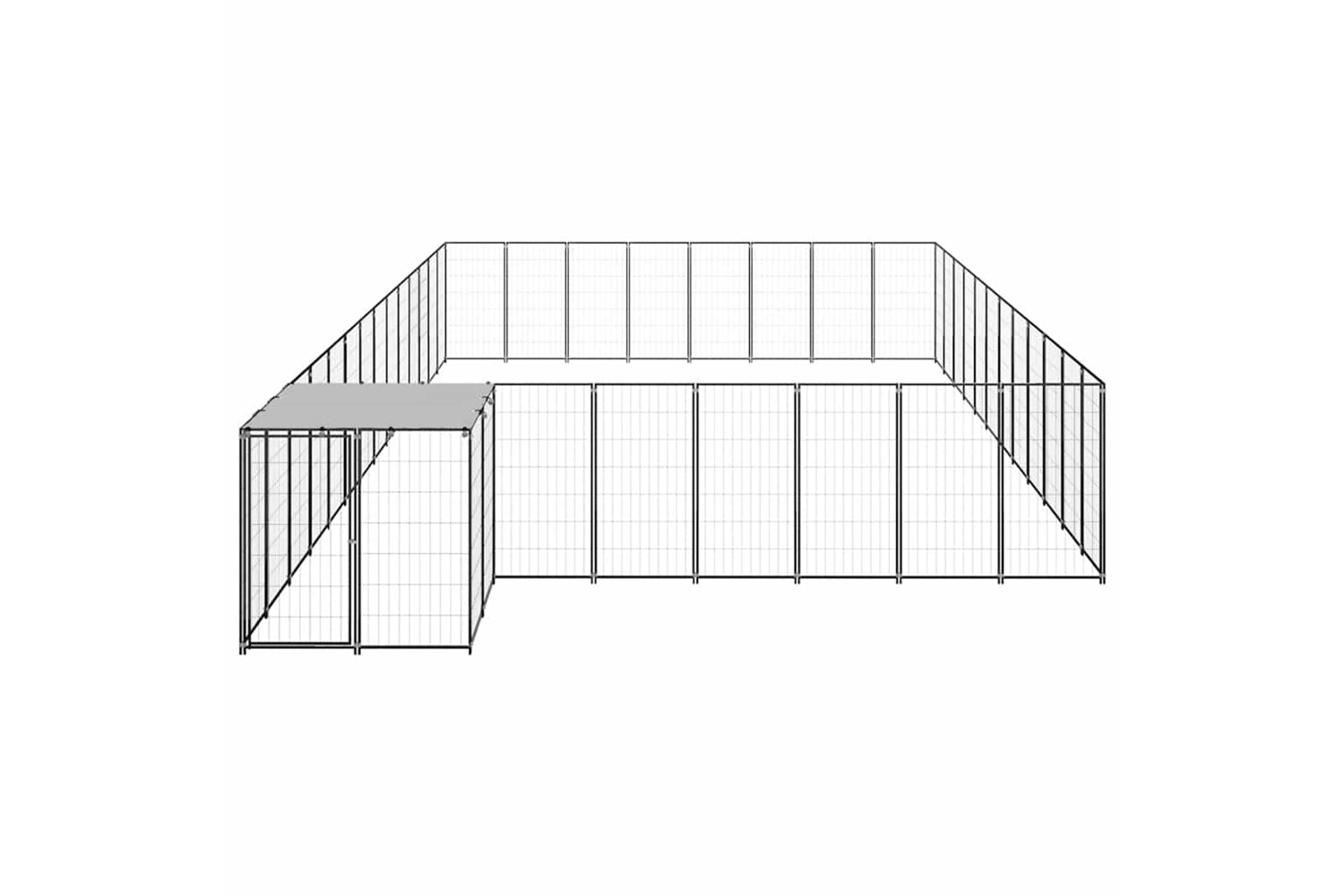 Vidaxl 3082230 Dog Kennel Black 30.25 M2 Steel-2