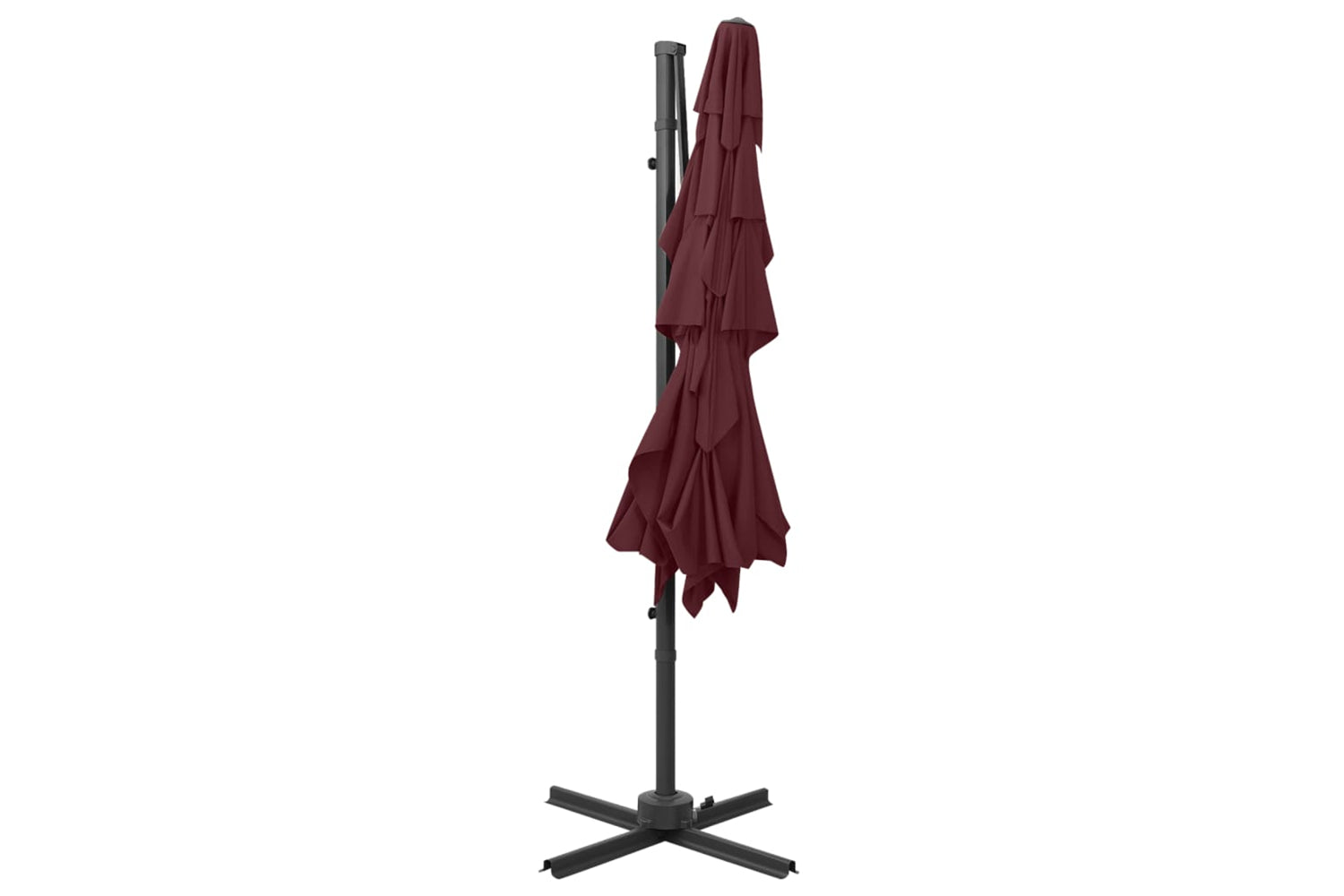 vidaXL 313824 4-tier Parasol With Aluminium Pole Bordeaux Red 250x250cm-5