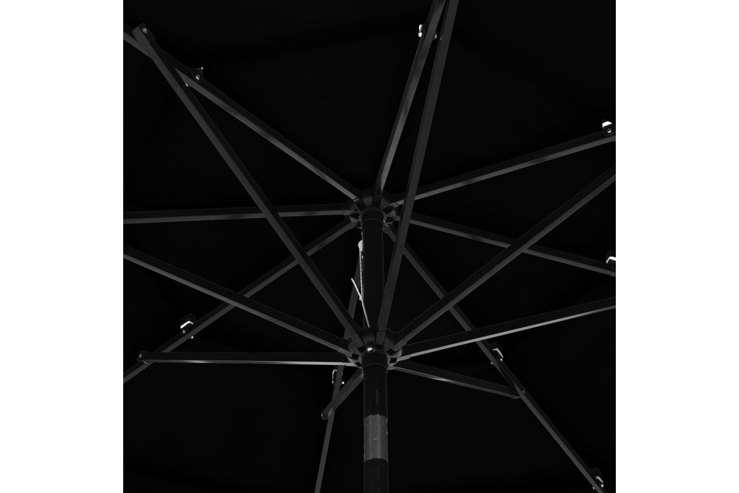 Vidaxl 313874 3-tier Parasol With Aluminium Pole Black 3 M-5