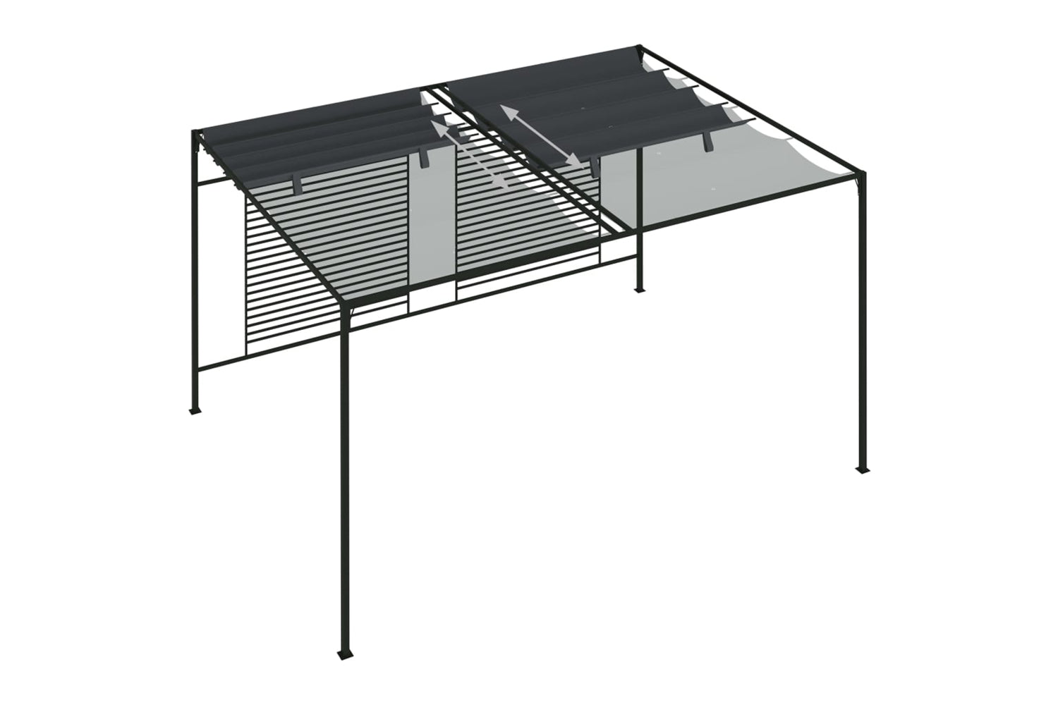 Vidaxl 313625 Gazebo With Retractable Roof 4x3x2.3 M Anthracite 180 G/mâ²-6