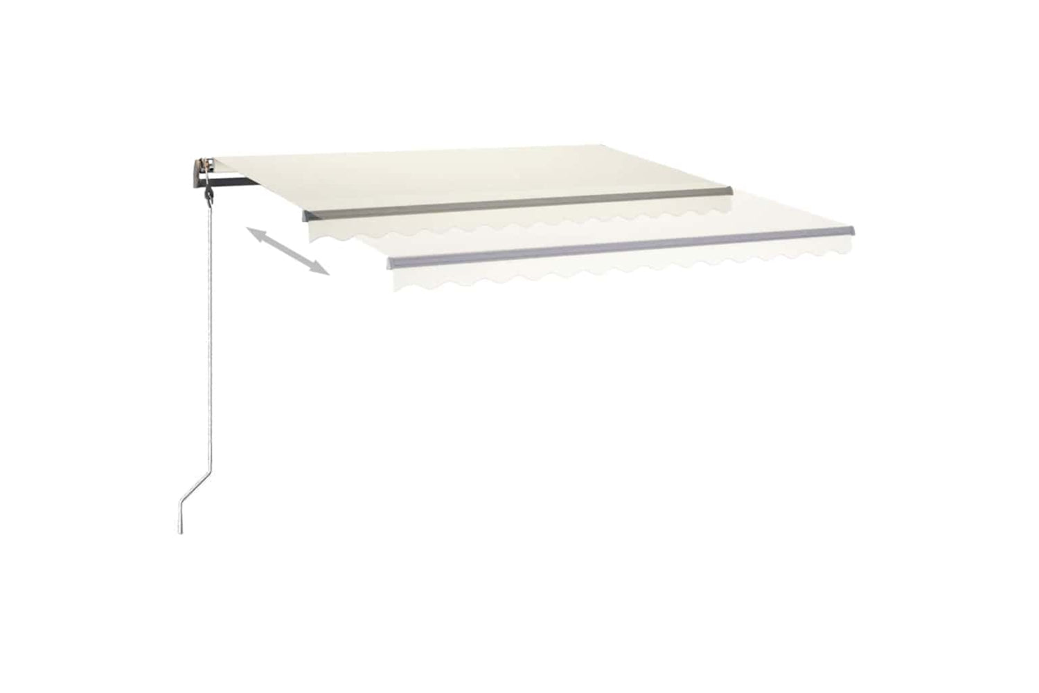 Vidaxl Manual Retractable Awning With Led 400x300 Cm Cream-5