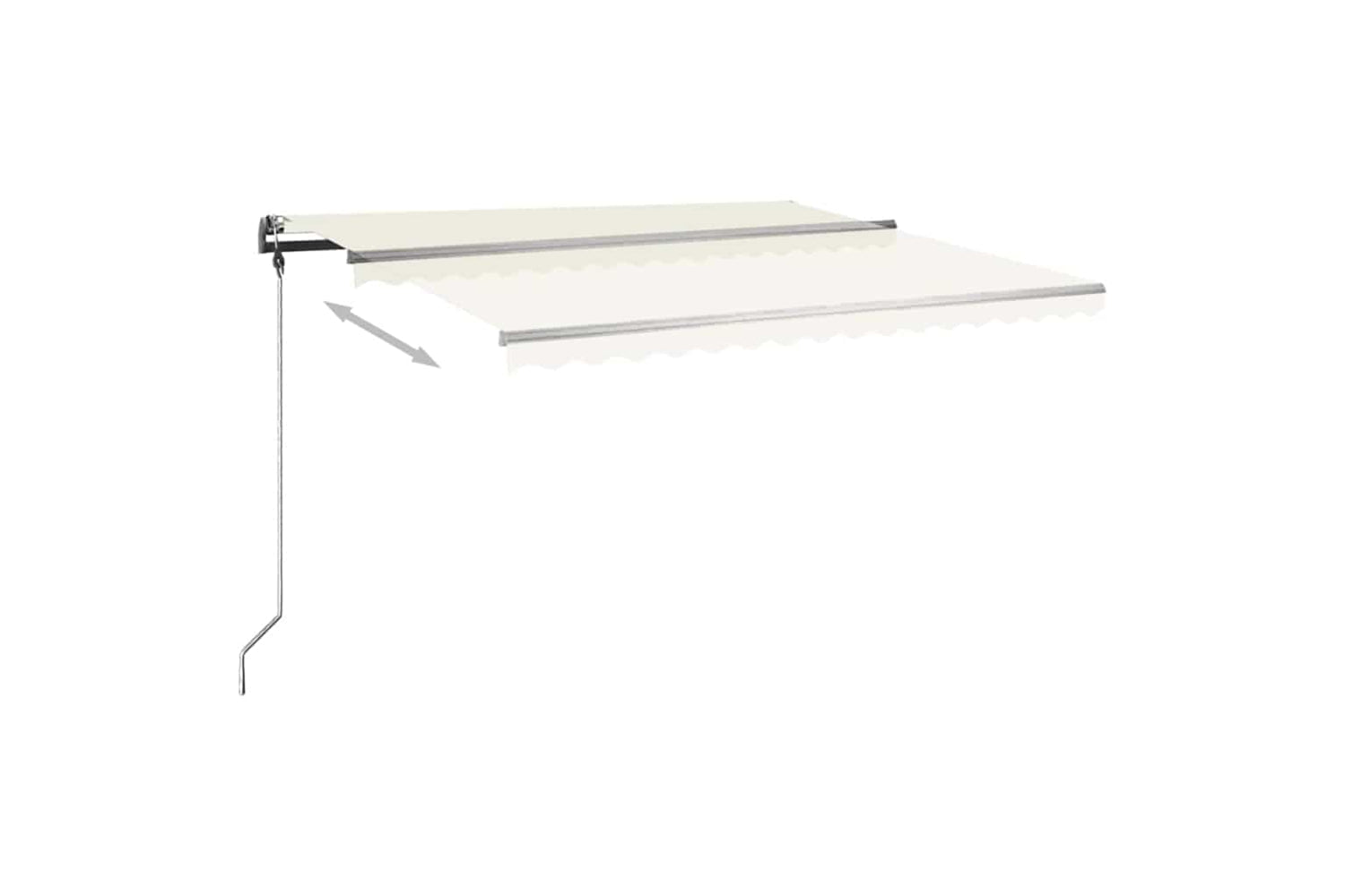 Vidaxl Freestanding Manual Retractable Awning 400x300 Cm Cream-5