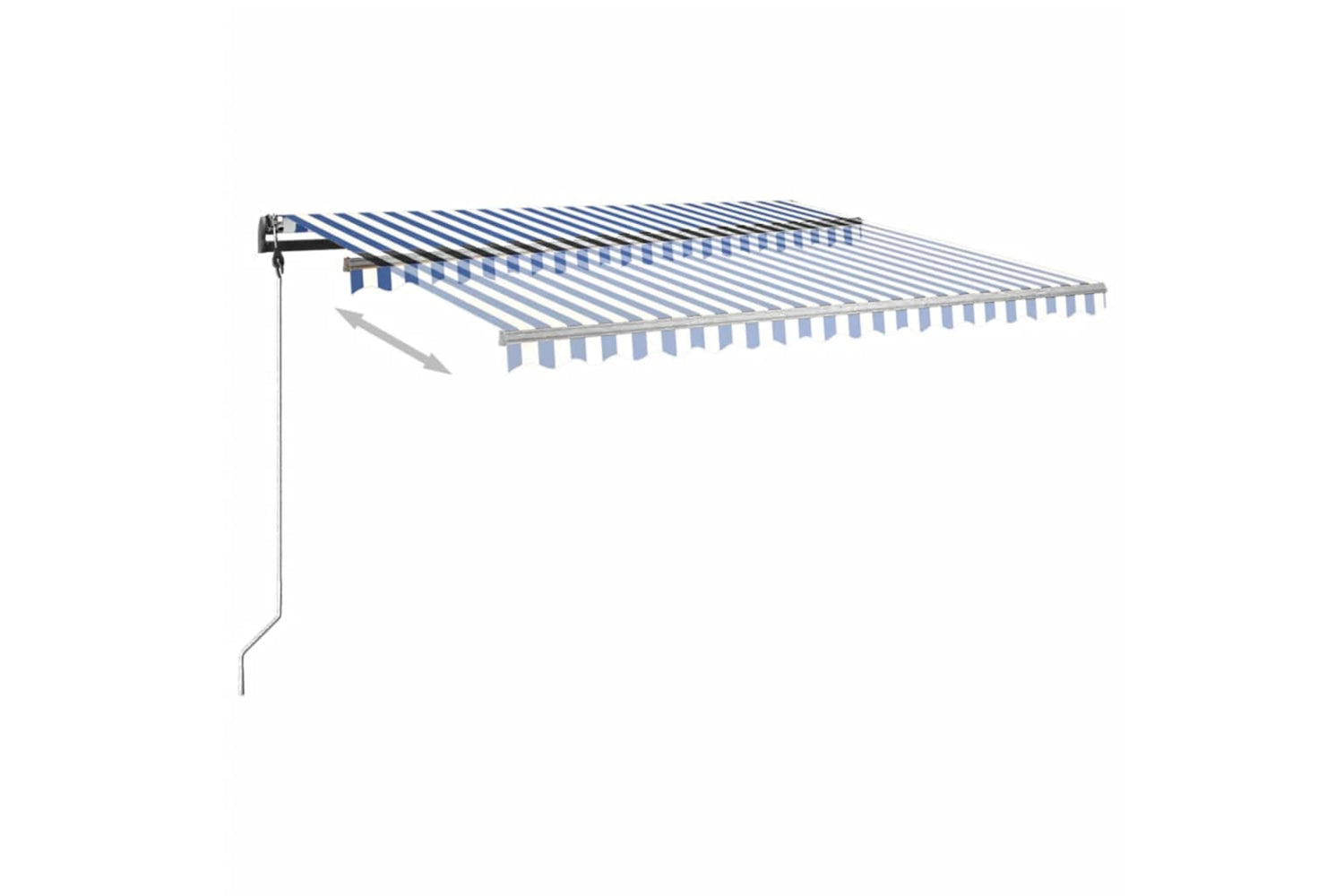vidaXL 3069836 Freestanding Manual Retractable Awning 450x350cm Blue/white-5
