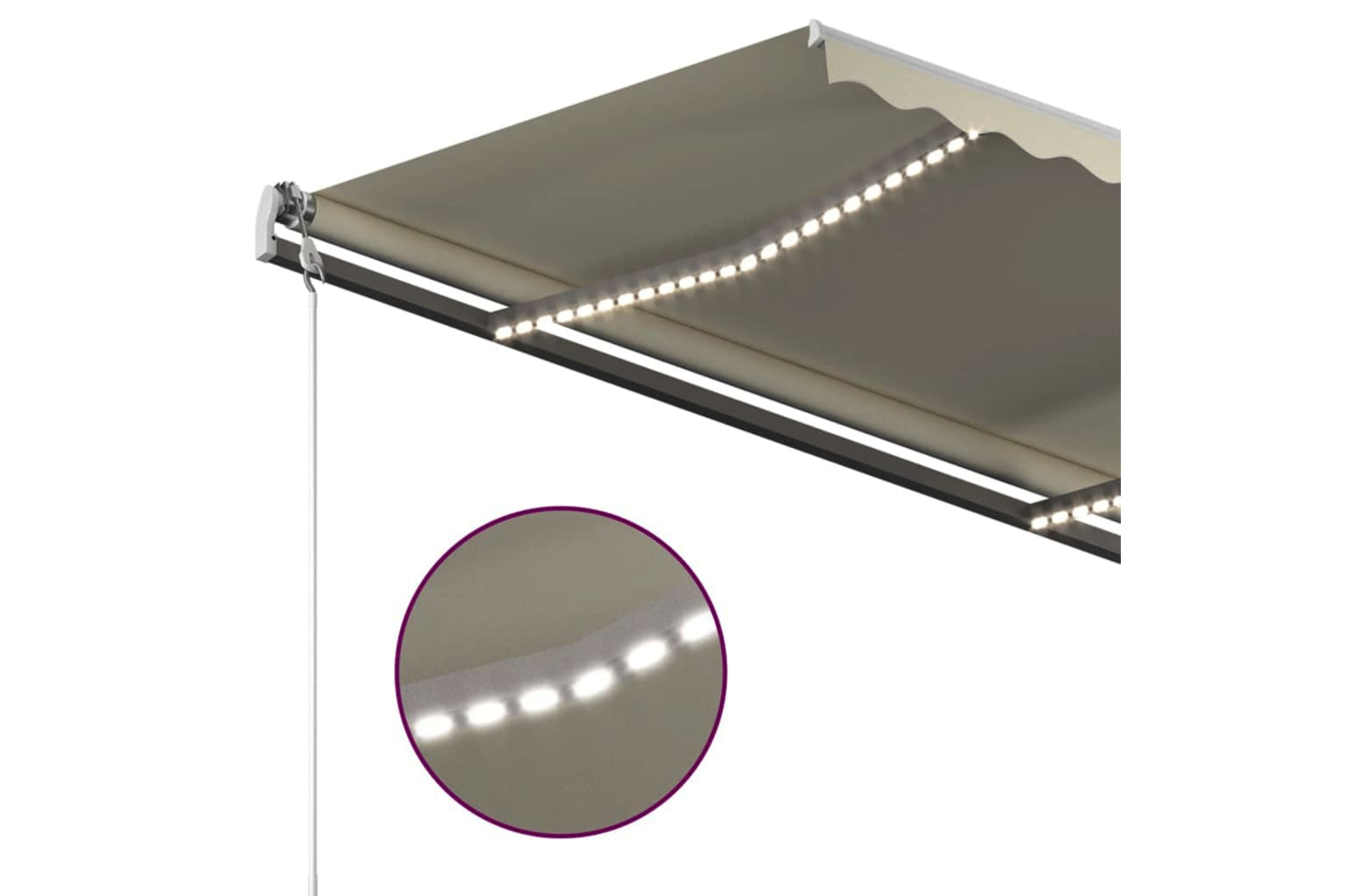 vidaXL 3069822 Manual Retractable Awning With Led 400x350cm Cream-7