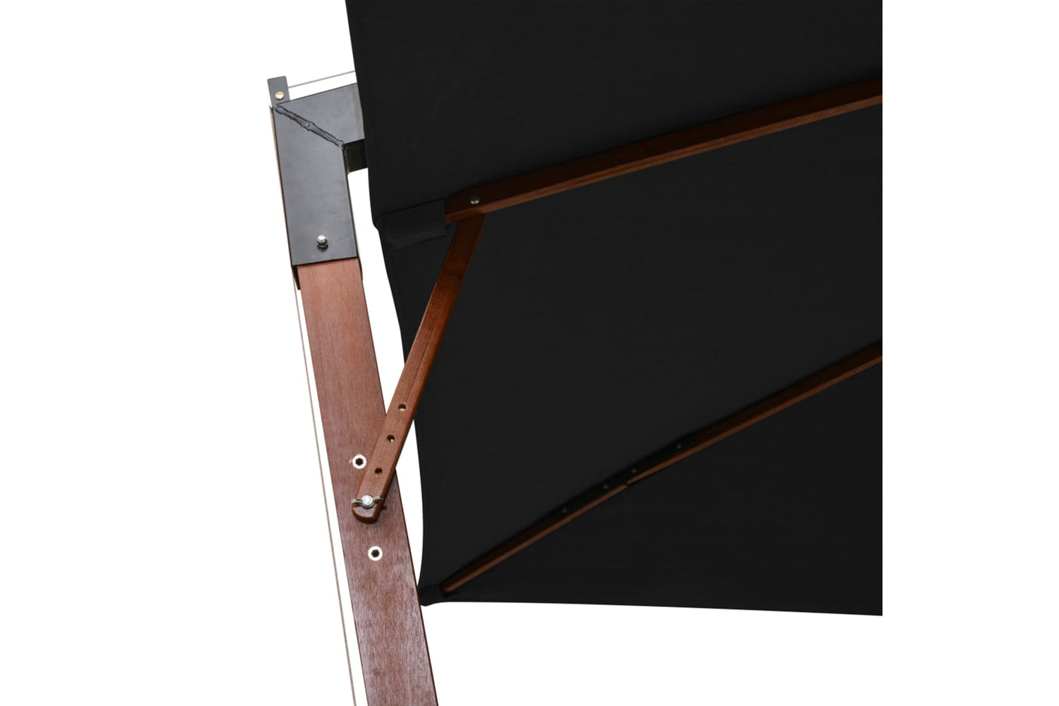 Vidaxl 313778 Hanging Parasol With Pole Black 3x3 M Solid Fir Wood-5