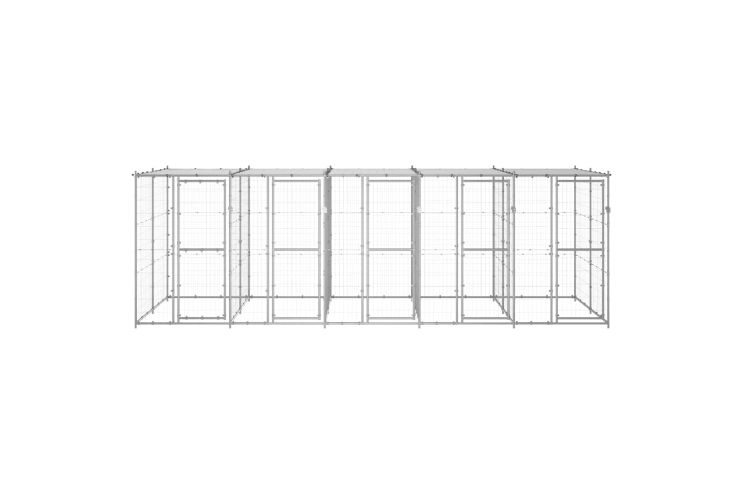 Vidaxl 3082274 Outdoor Dog Kennel Galvanised Steel With Roof 12.1 M2-2