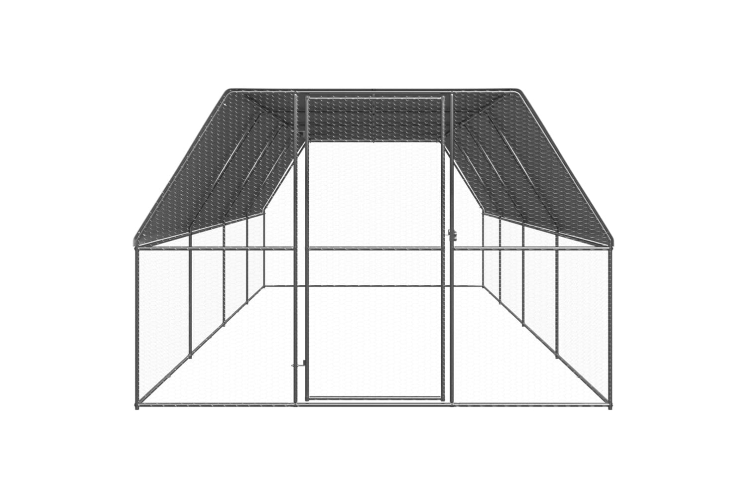 Vidaxl 3154378 Outdoor Chicken Cage 3x8x2 M Galvanised Steel-2