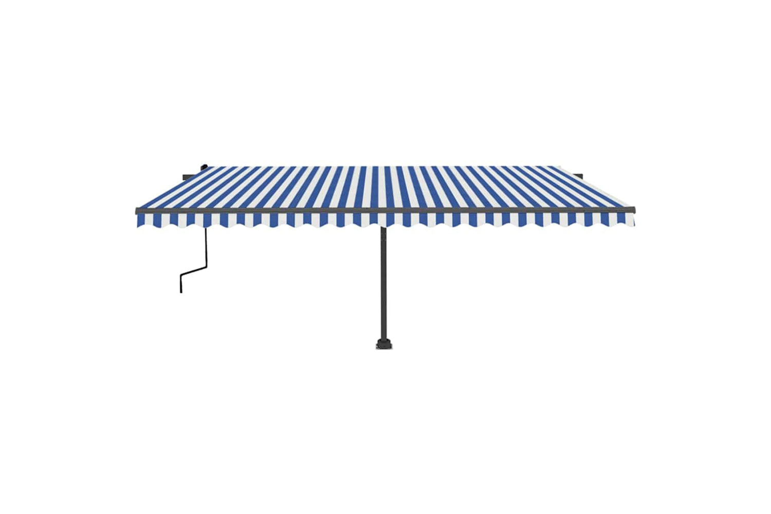 vidaXL 3069856 Freestanding Manual Retractable Awning 500x350cm Blue/white-3