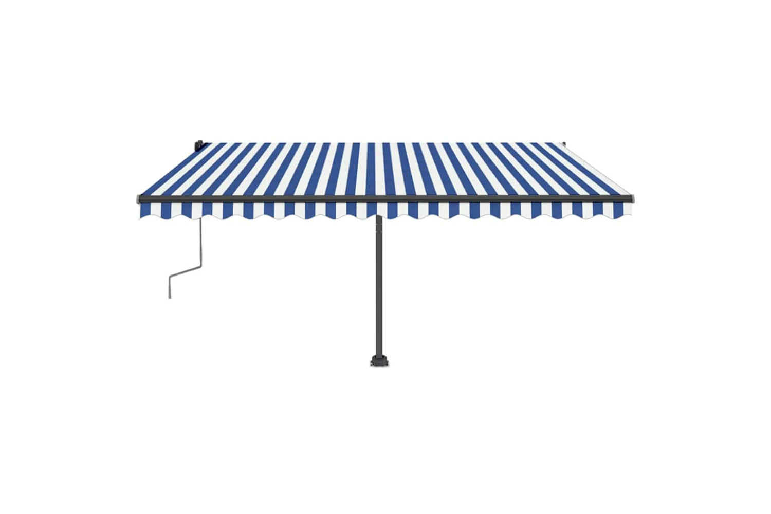 vidaXL 3069816 Freestanding Manual Retractable Awning 400x350cm Blue/white-3