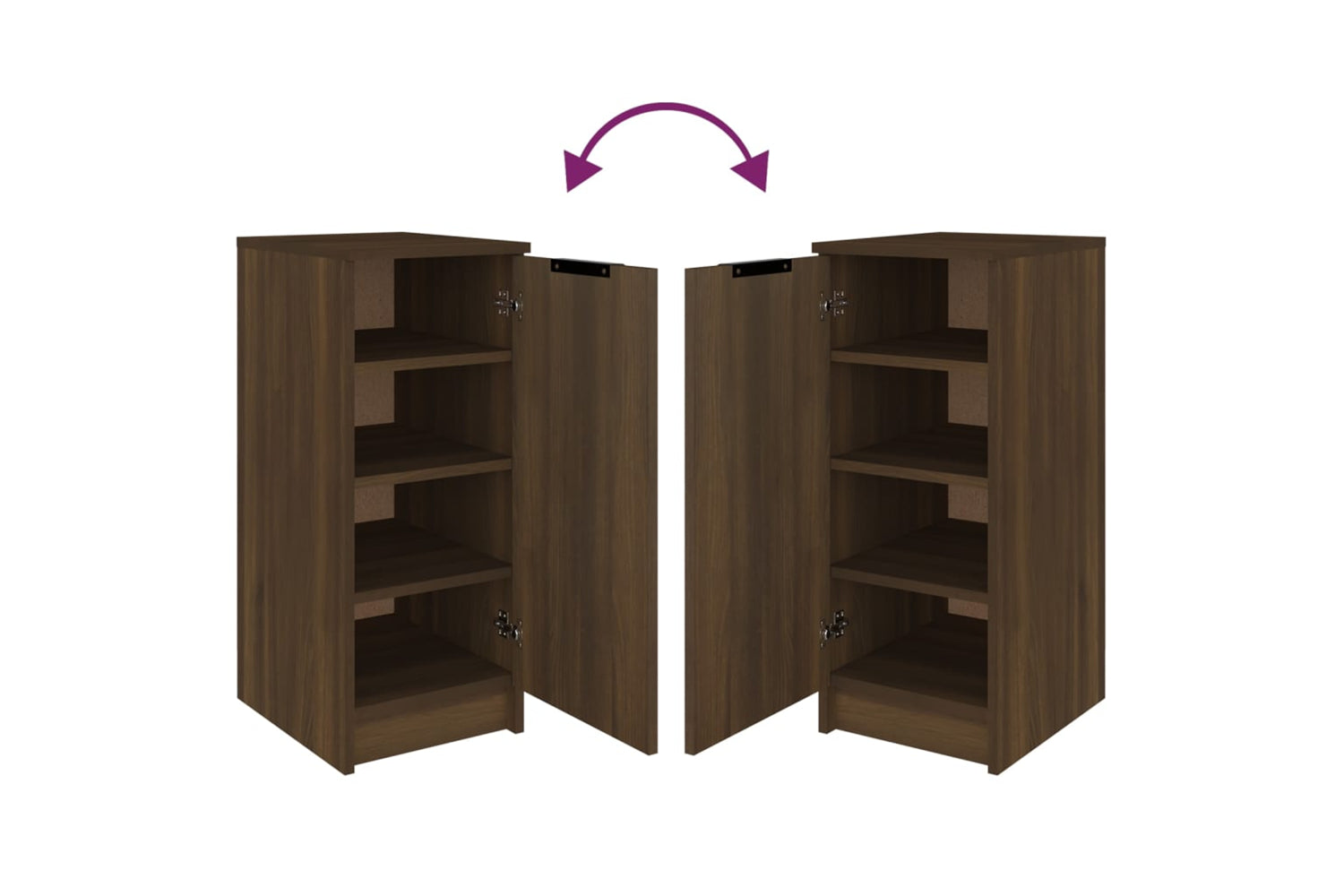 vidaXL 817101 Shoe Cabinet Brown Oak 30x35x70cm Engineered Wood-7