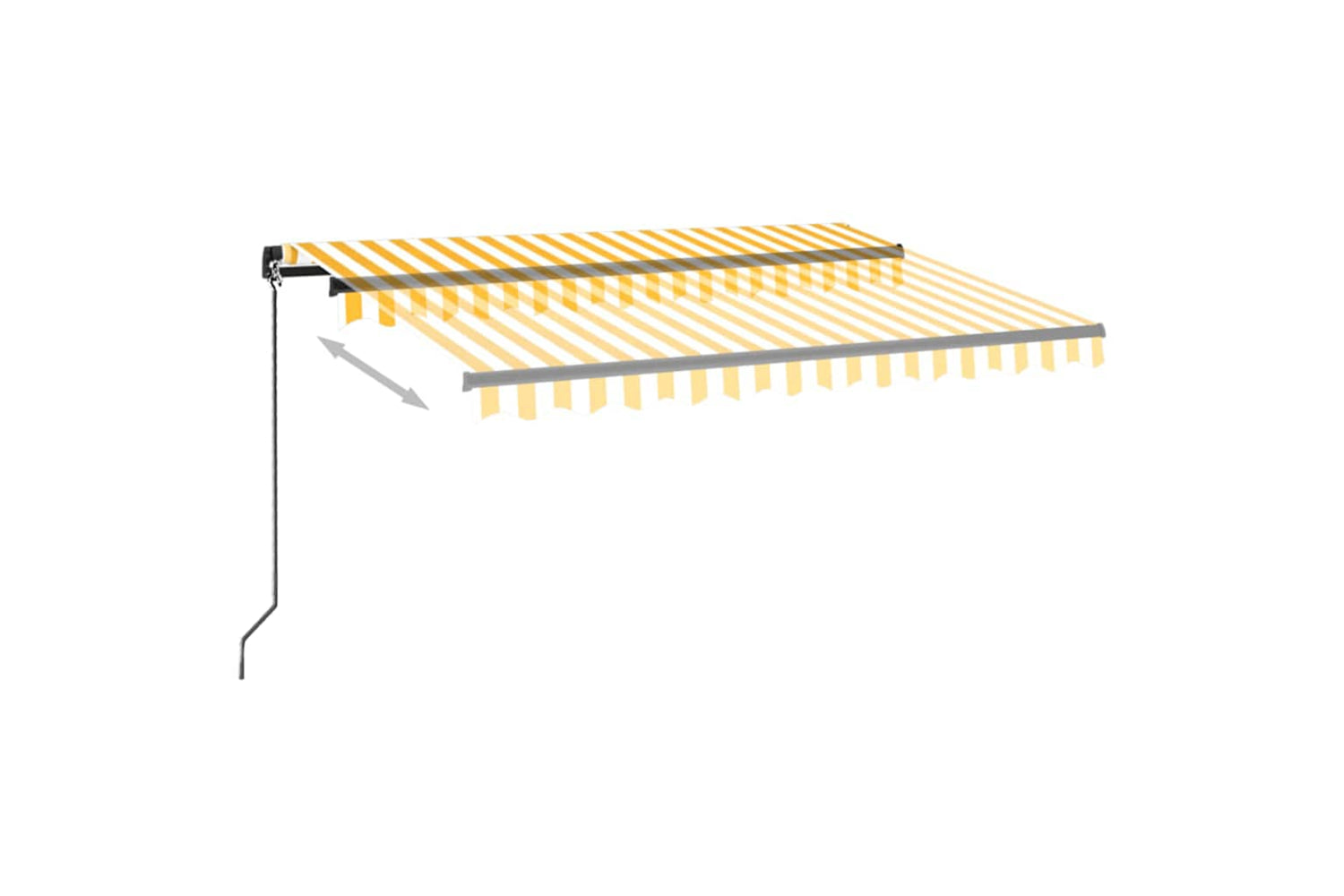 Vidaxl Manual Retractable Awning With Led 350x250 Cm Yellow And White-2