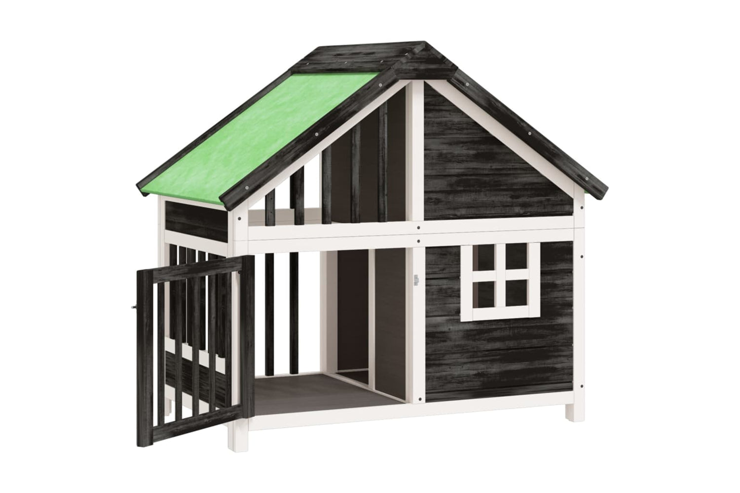 vidaXL 172268 Dog Kennel Grey 96x60.5x87cm Solid Wood Pine-2